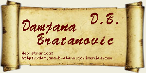 Damjana Bratanović vizit kartica